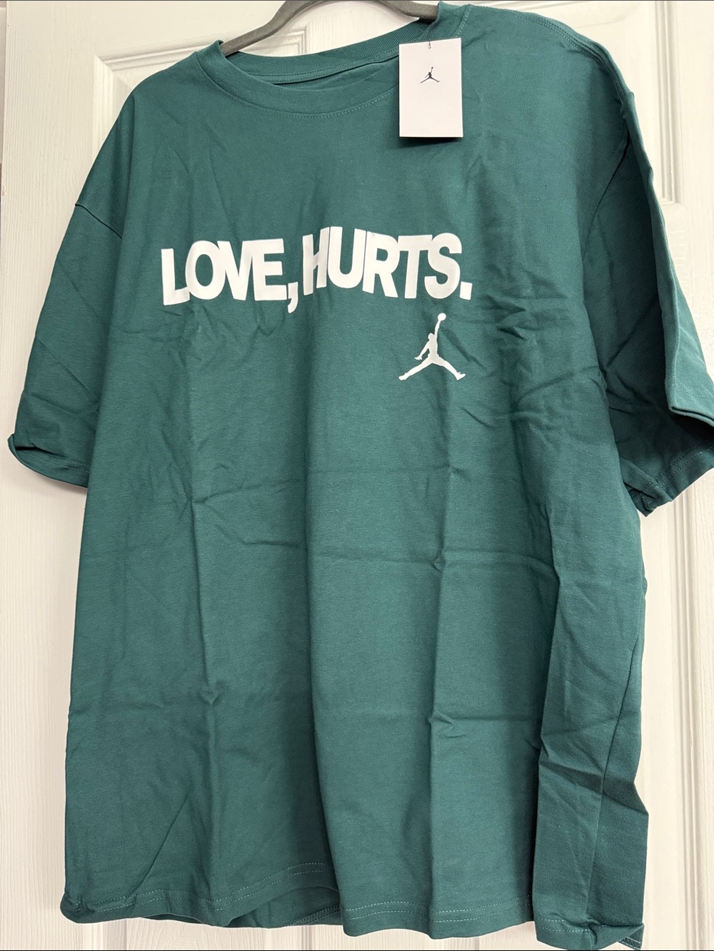 NWT Jordan Dark Green 'LOVE, HURTS.' Graphic Tee